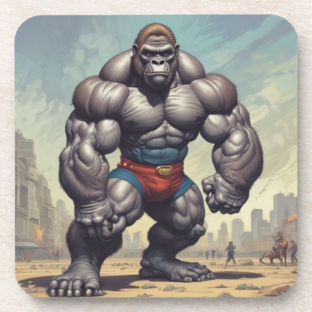 Porta-copo Desenho de Cartoons de Pop de Gorilla Bodybuilder (Frente)