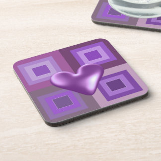 Porta-copo Desenho de Coração Roxo Fofo