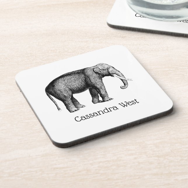 Porta-copo Desenho de Elefante Vintage (Left Side)