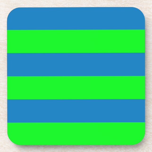 Porta-copo Desenho de Listras Azuis e Verdes (Frente)