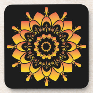 Porta-copo Desenho de Mandala Única Dourada