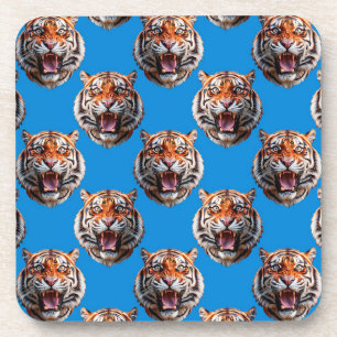 Porta-copo Desenho de padrão de cabeça de tigre azul