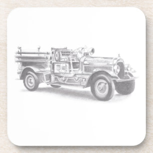 Porta-copo desenho do vintage Firecaminhão