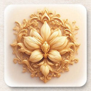 Porta-copo Desenho Elegante de Relevo Floral Com Detalhes Orn