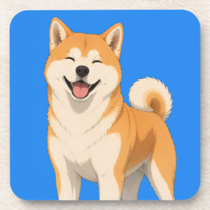 Porta-copo Desenho Feliz de Cachorro Akita