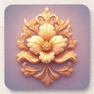 Porta-copo Desenho Floral Elegante em Relevo com Detalhes Orn