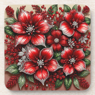Porta-copo Desenho Floral Embelezado com Joias Intrincadas
