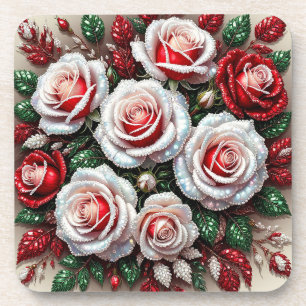 Porta-copo Desenho Floral Embelezado com Joias Intrincadas
