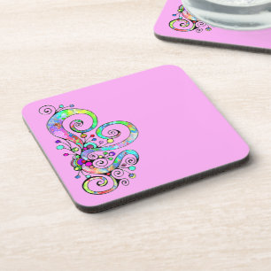 Porta-copo Desenho Pintado à Mão Coração Espiral 1