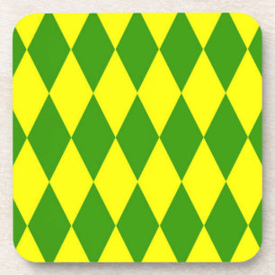 Porta-copo Desenho Xadrez Arlequim Amarelo Verde