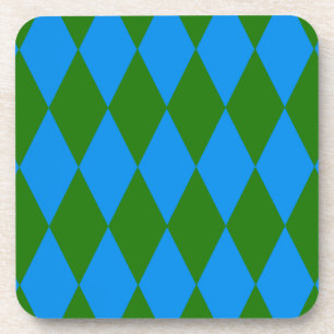 Porta-copo Desenho Xadrez Arlequim Verde Azul