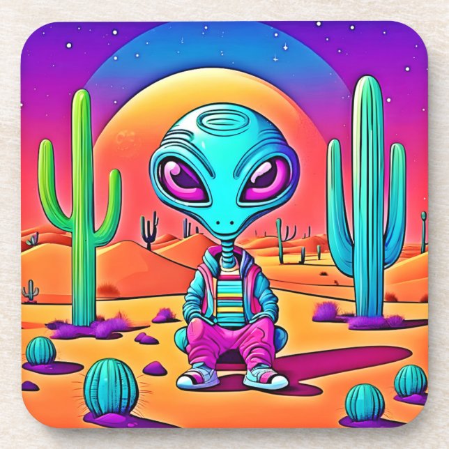 Porta-copo Desert Chillin - Arte Alienígena (Frente)