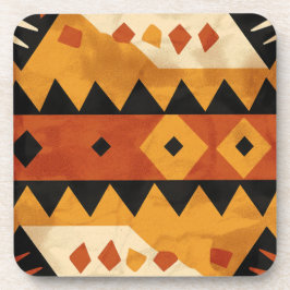 Porta-copo Design africano em castanho e preto