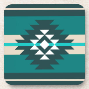 Porta-copo Design asteca de cor turquesa