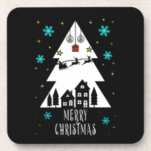 Porta-copo Design de árvore de Natal com preto-e-branco