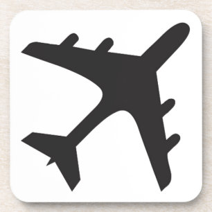 Porta-copo Design de avião simples preto branco