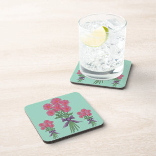 Porta-copo Design de Buquê Floral em Aquarela Rosa Personaliz
