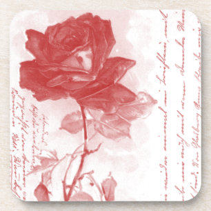 Porta-copo Design de Cartão Postal rosa vermelha