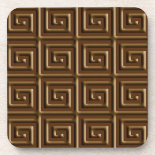 Porta-copo Design de chave grega - chocolate escuro