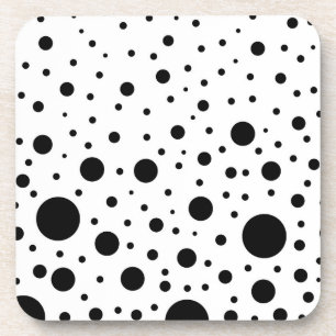 Porta-copo Design de Círculo Negro e Branco