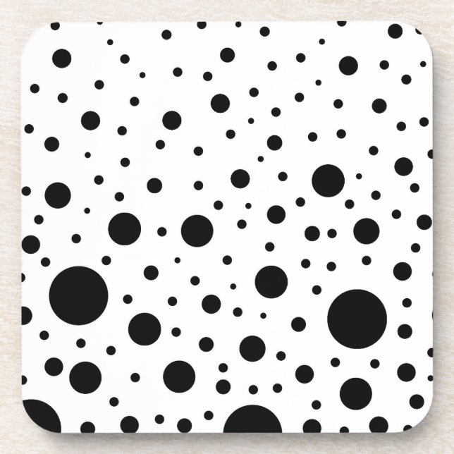 Porta-copo Design de Círculo Negro e Branco (Frente)