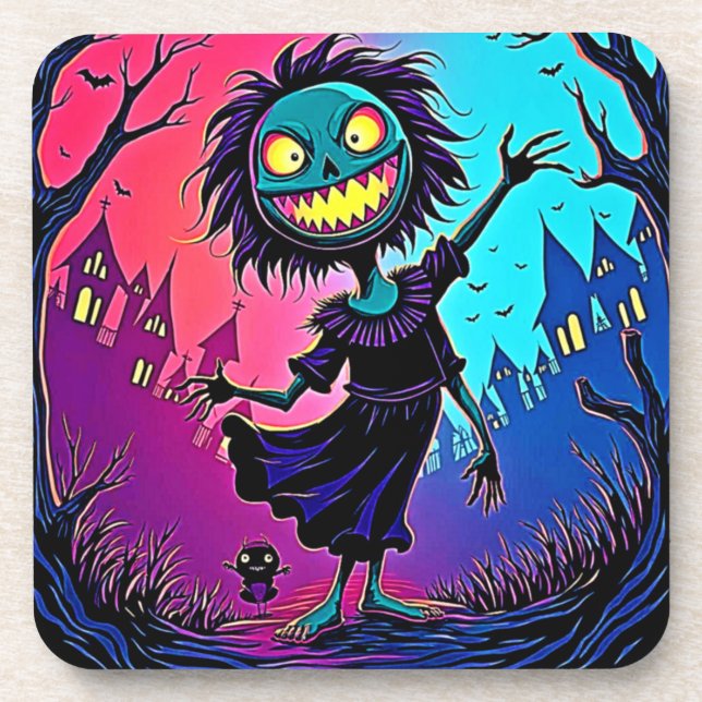 Porta-copo Design de Criatura Noturna Spooky (Frente)