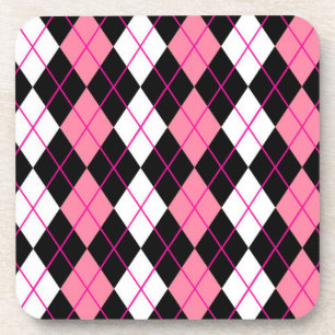 Porta-copo Design de Diamante de Argyle Branco-Rosa