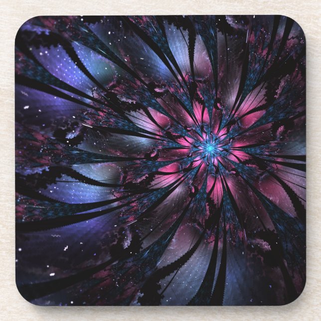 Porta-copo design de flor fractal abstrato. (Frente)