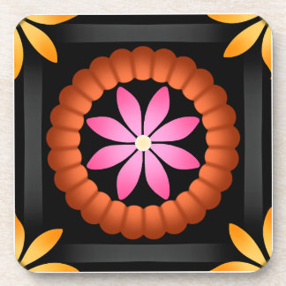 Porta-copo Design de Flor Moderno sobre fundo preto