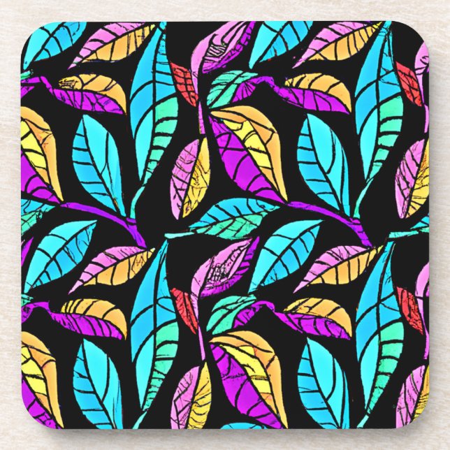 Porta-copo Design de Folhas de Vidro Estendidas (Frente)