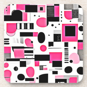 Porta-copo Design de Geometria Rosa Pop Art