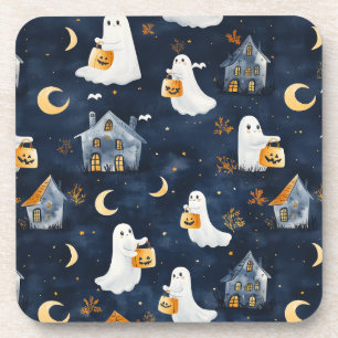 Porta-copo Design de Halloween bonito com fantasmas e abóbora