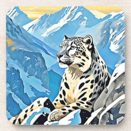 Porta-copo Design de Leopardo de Neve Selvagem