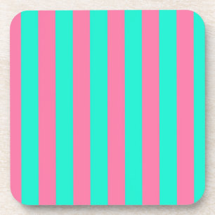 Porta-copo Design de Listras Verde Menta Rosa