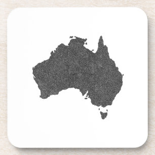 Porta-copo Design de Mapa da Austrália com Fronteiras Ocultas