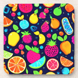 Porta-copo Design de mosaico Fruta brilhante