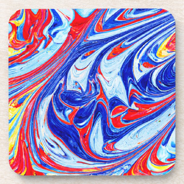 Porta-copo Design de Padrão Abstrato Azul Dinâmico (Frente)