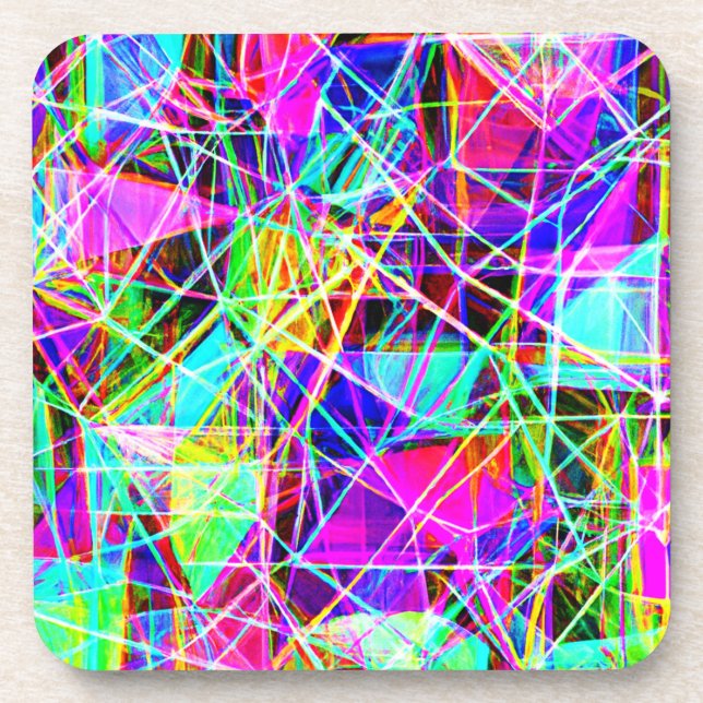 Porta-copo Design de Padrão Abstrato Vibrante (Frente)