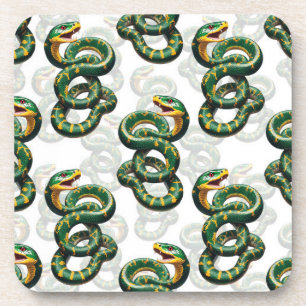 Porta-copo Design de padrão de cobra em fundo branco