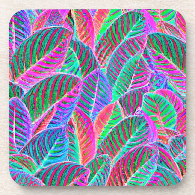 Porta-copo Design de padrão de folha vívida (Frente)