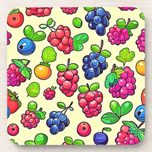 Porta-copo Design de Padrão de Frutas Bagas