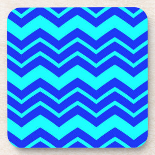 Porta-copo Design de Padrão Zig Zag Chevron Azul