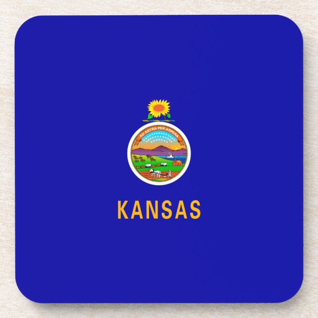 Porta-copo Design de Sinalizador do Estado do Kansas (Frente)