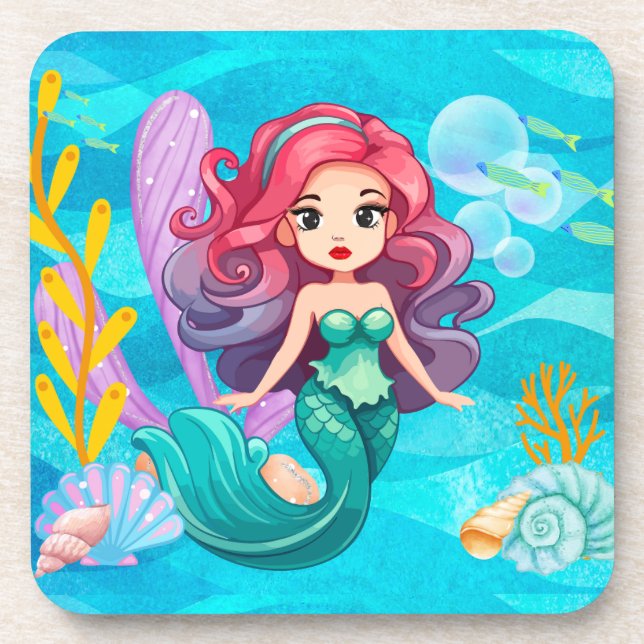 Porta-copo design de sirene mística (Frente)