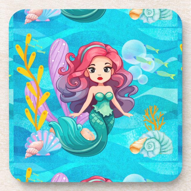 Porta-copo Design de sirene mística (Frente)