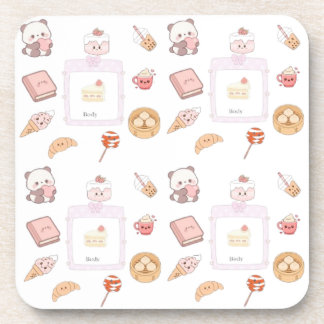 Porta-copo Design de Sobremesa Doces Rosa Kawaii Fofo
