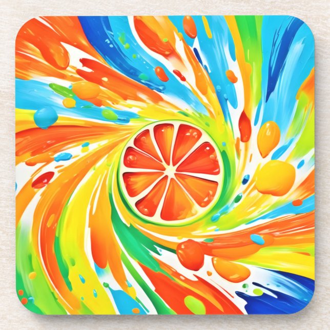 Porta-copo Design de Splash de Giro Citrus (Frente)