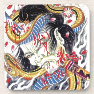 Porta-copo Design de Tatuagem Grotesca e Cobra
