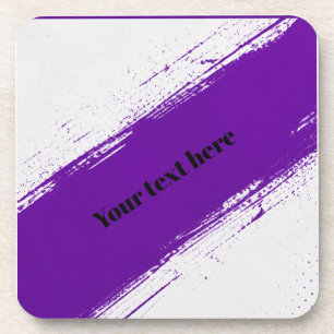 Porta-copo Design de Tipografia Branco Roxo Personalizado