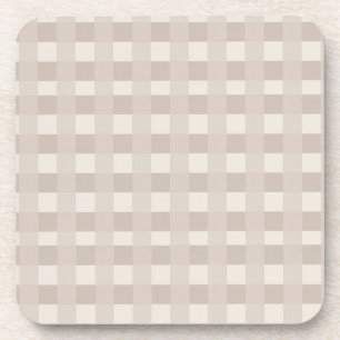 Porta-copo Design de Xadrez Bege Minimalista